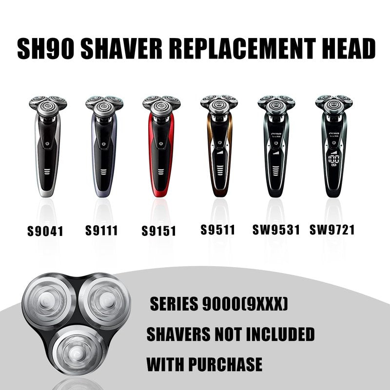 1PC SH90 Replacement Rotary Heads Compatible with Philips Norelco Shavers Series 9000,Replacement Shaver Head with Upgrade Double-Layer Precision Blades for Men's Shaving