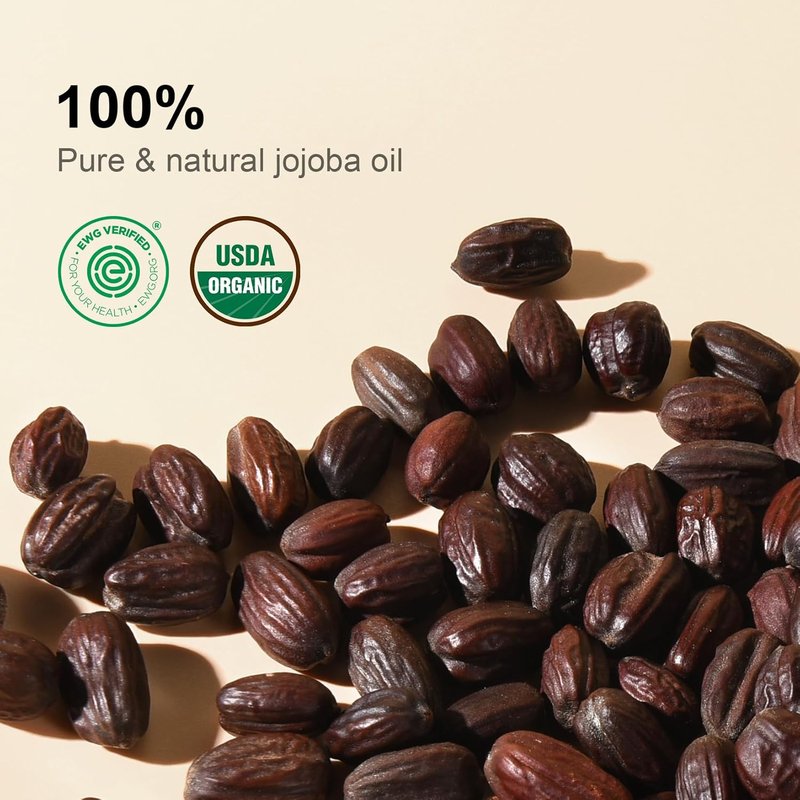 Organic Jojoba Oil - 100% Natural Cold Pressed Moisturizer | 16 fl oz for Hair, Skin & Face