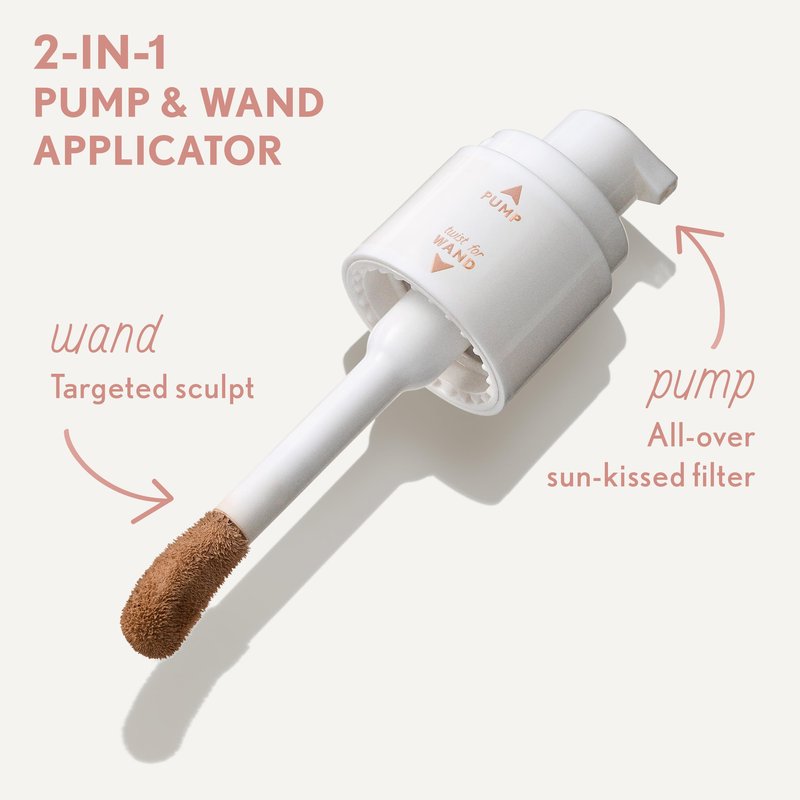 COVERGIRL TruBlend Sun & Sculpt Bronzing Glow Serum, Buildable, Radiant Glow, Wand and Pump Applicator - 40 Medium