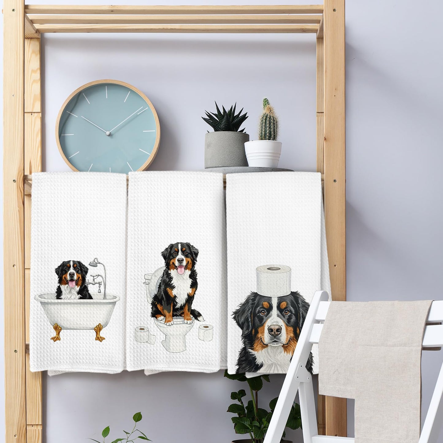 KTYHD Bernese Mountain Bathroom Decor Gifts Hand Towels, Bernese Mountain Dog Bathroom Hand Towels Decorative Set of 3, Dog Gifts for Women,Home & Kitchen