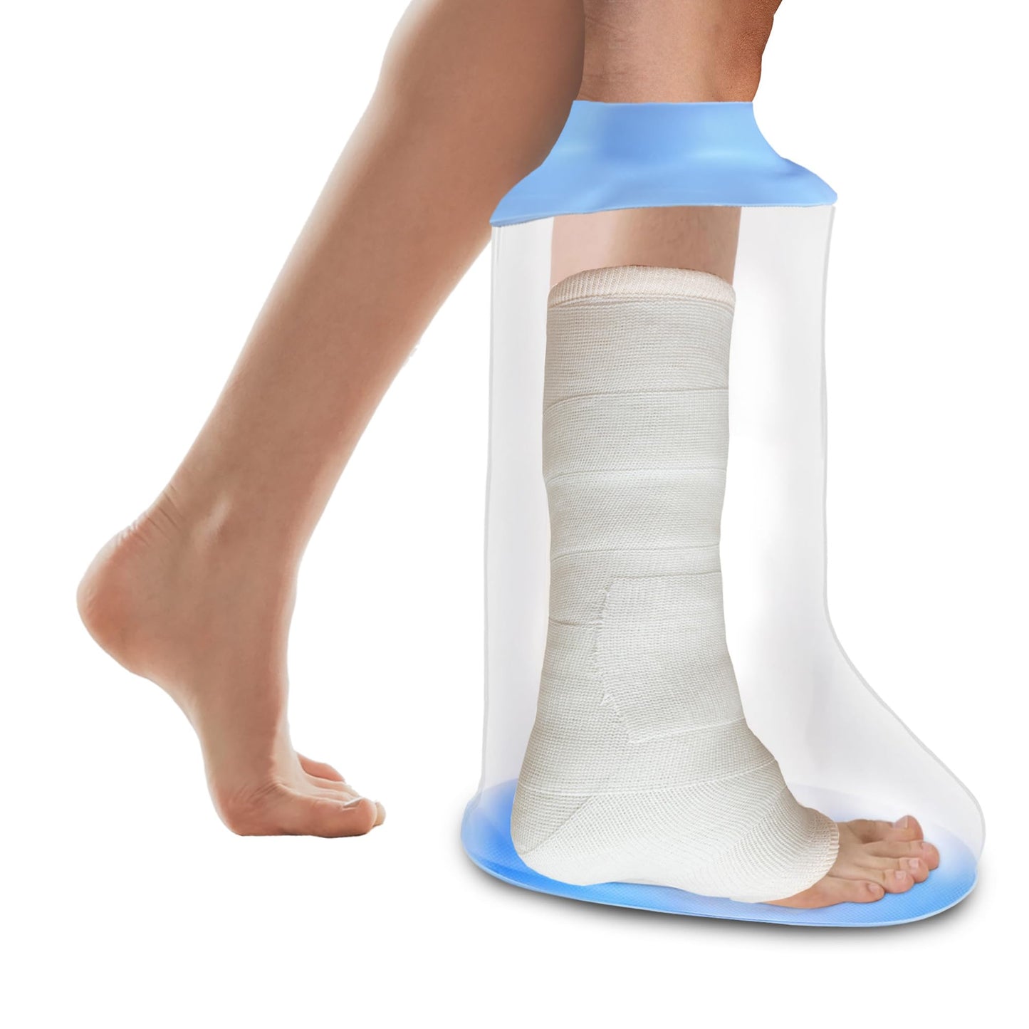 Waterproof Leg Cast Cover Showering with Non-Slip Bottom, Extra Wide Watertight Foot Cast Shower Protector for Foot After Surgery, Bunion Surgery, Foot Casts, Boots