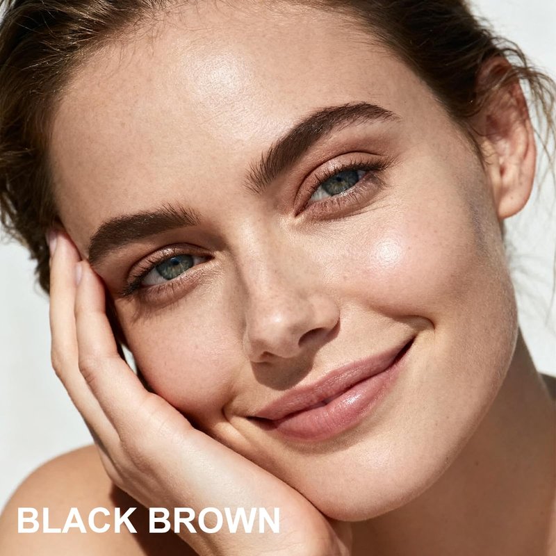 Brow Super Fluff Eyebrow Mousse with Brush, Volumizing and Tinted Thickening Eyebrow, Easy-to-Use, Long-Lasting, Waterproof for Fluffy Brow Mouse, Black Brown