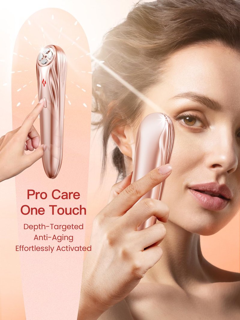 RF Radio Frequency Facial Device, 1MHz RF Machine for Anti-Aging & Face Lifting, Wireless Skin Tightening for Wrinkles & Jawline, 3 Modes for Home Use with Gel