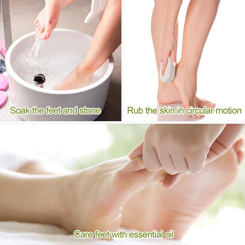 Natural Pumice Stone Set - Effective Callus Remover for Feet & Hands | Exfoliating Pedicure Tools (2PCS)