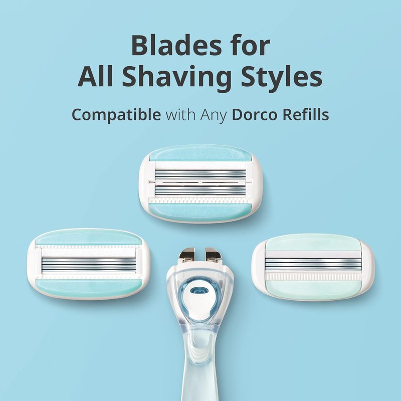 DORCO EVE5 Women's Razor - 1 Handle & 4 Long-Lasting Blade Refills | Smooth Shaving Experience