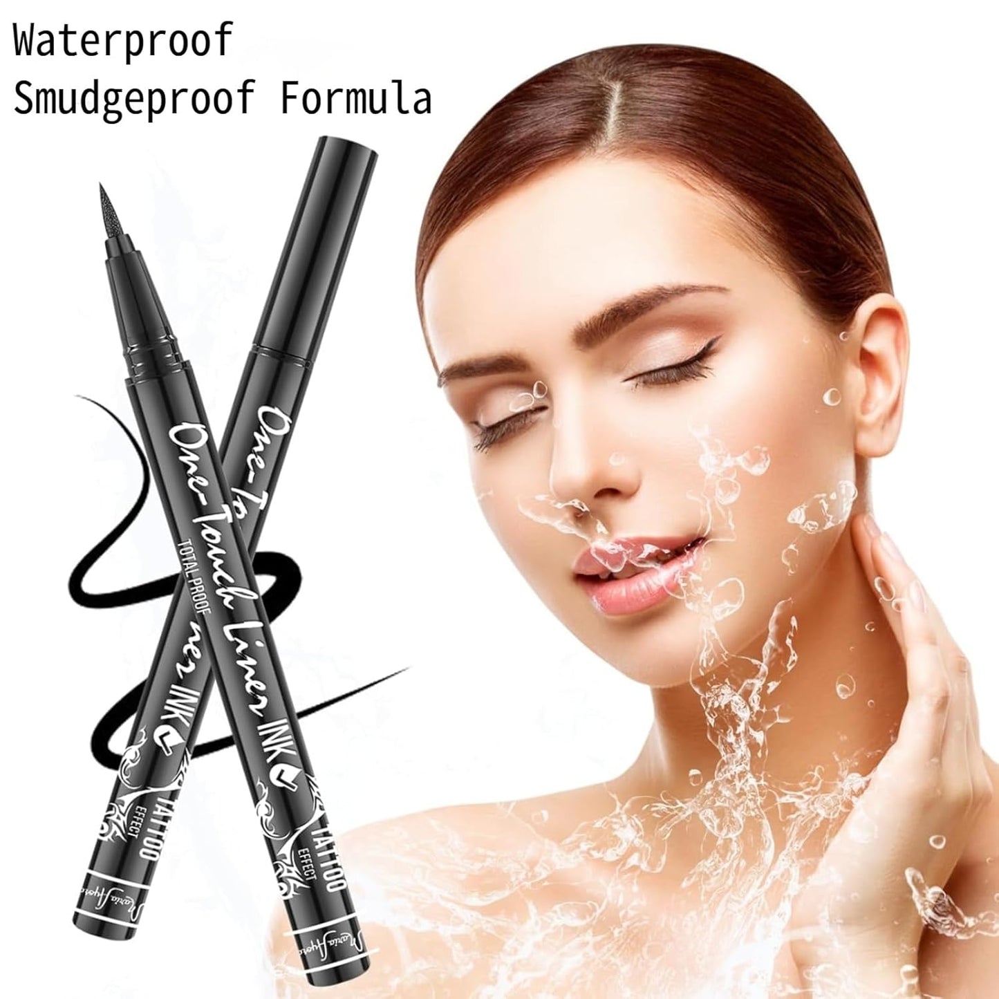 Vegan Hypoallergenic Liquid Eyeliner Pens - Triple Pack | Quick Dry, Waterproof, Smudgeproof, Classic Black