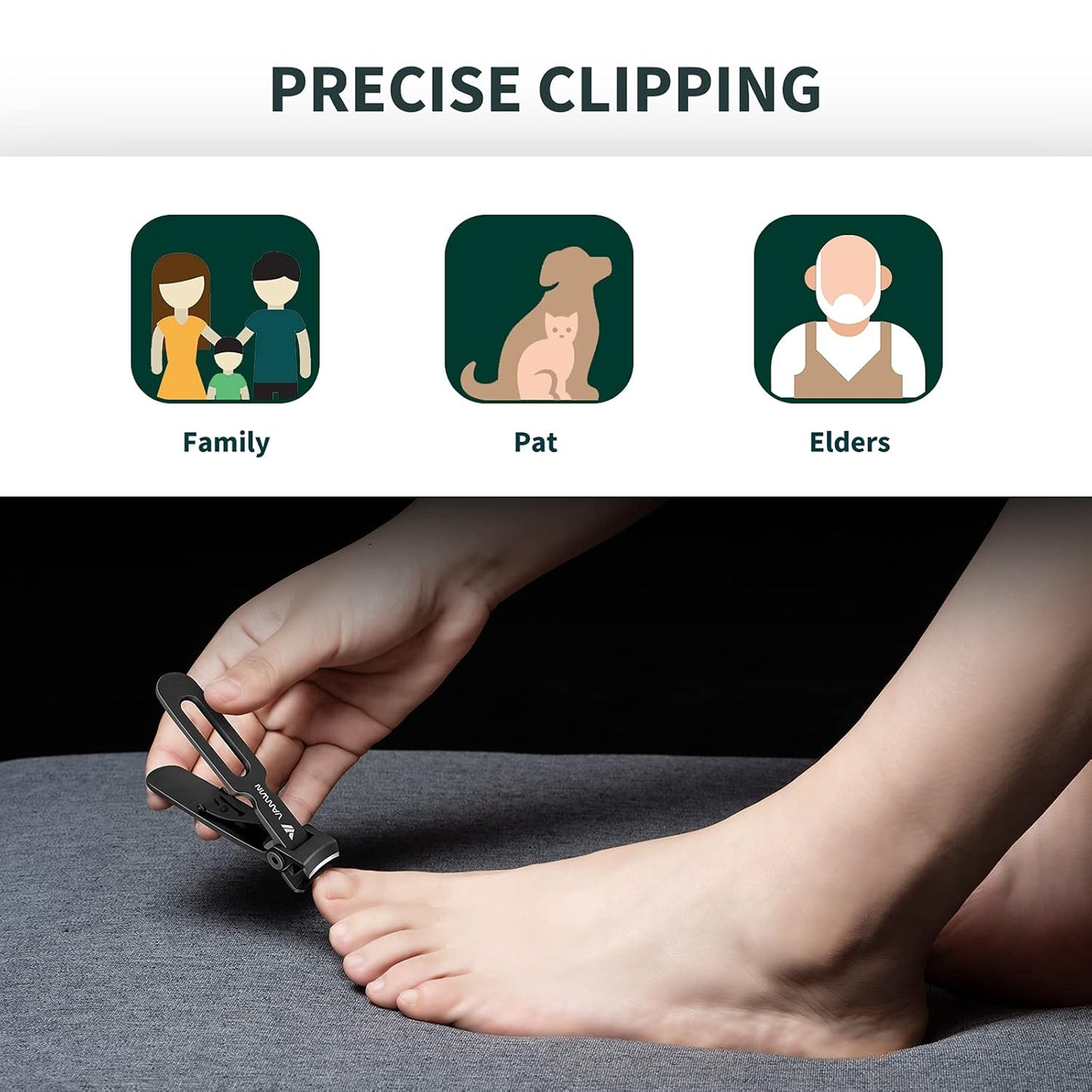 Thick Nail Clippers - Oversized 16mm Jaw Opening | Heavy Duty Stainless Steel Toenail Cutter for Seniors