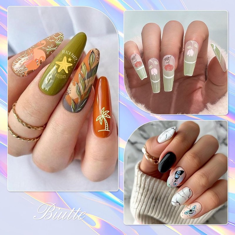Biutee Nail Stamping Kit - 16 Pcs Nail Art Plates with Silicone Stamper & Scraper | Holiday Designs