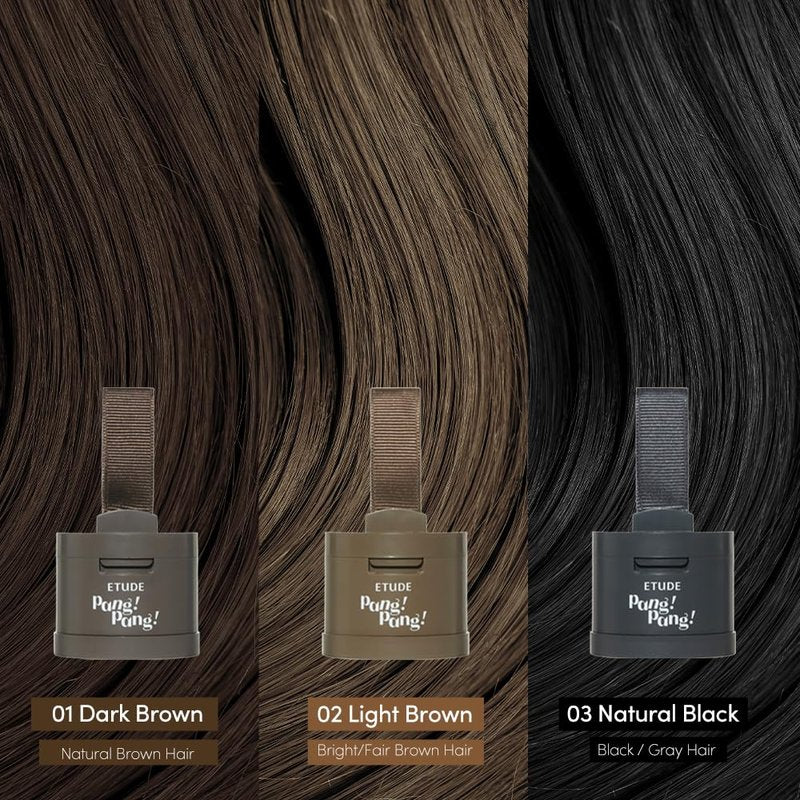 ETUDE Hair Pang Pang Hairline Powder - Waterproof Root Touch Up for Thin Hair | Natural Black