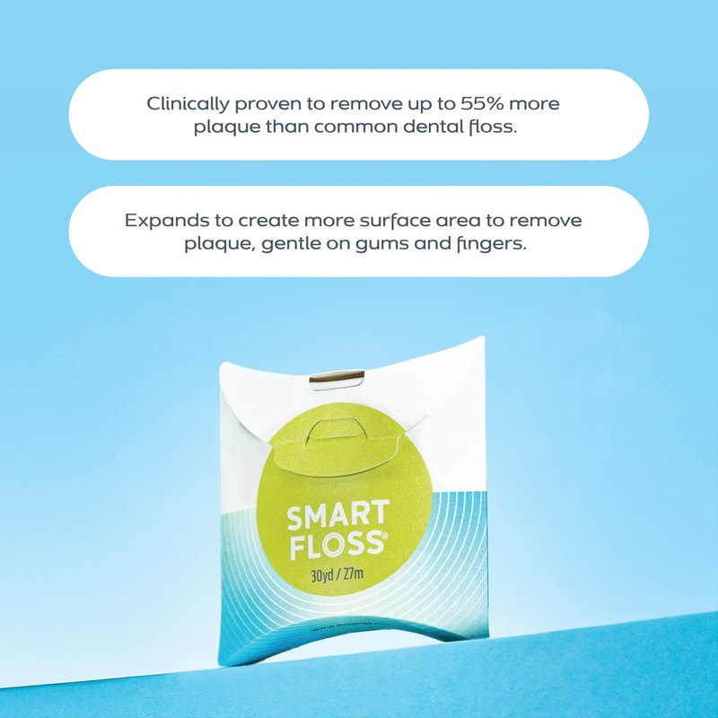 DrTung's Smart Floss - Natural Floss, PTFE & PFAS Free Floss, Gentle on Gums, Expands & Stretches, BPA Free - Cardamom Flavor, Colors Vary (10 Pack)