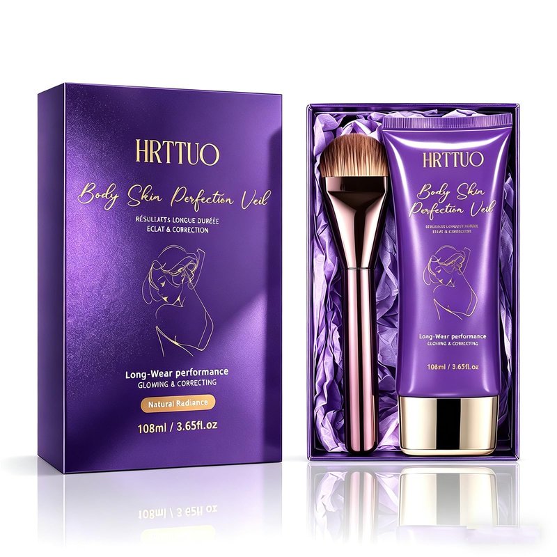 Body Coverage Perfector with Brush - Waterproof Leg & Body Makeup for Skin Imperfections & Uneven Tone, Transfer-Resistant Natural Finish Concealer, Flawless Looking Legs (Natural Radiance)