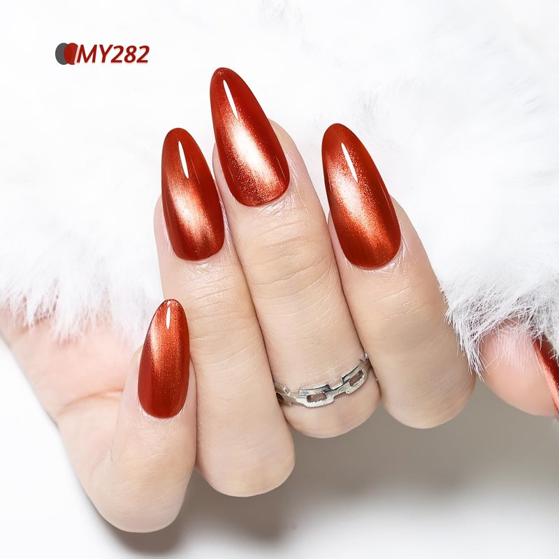OpenLive 6 Colors 10ml Luminous Cat Eye Nail Polish with Magnet Stick Quick Dry Nail Polish for Nail Art DIY Home Manicure Gift for Women