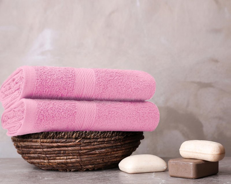 Avalon Towels Bath Towels for Bathroom 100% Cotton Pink Bathroom Towels Pack of 12 (24x48 inches) - Quick Drying Bath Towels Set Small, Light Weight & Absorbent Perfect Gym & Pool Towel Set