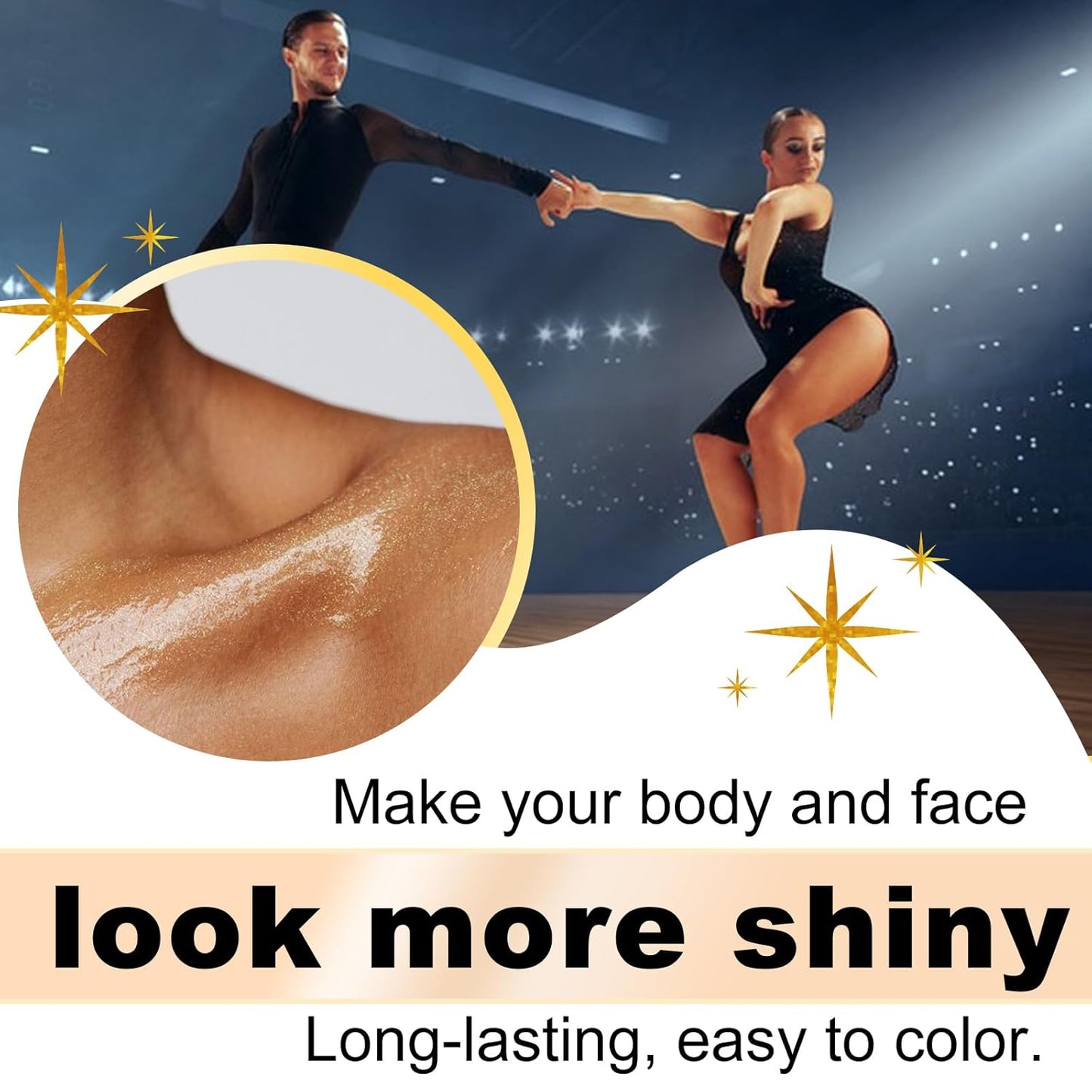 Skiennix Shimmer Oil - 100ml Moisturizing Body Luminizer | Waterproof Glitter Highlighter in Bronze Gold
