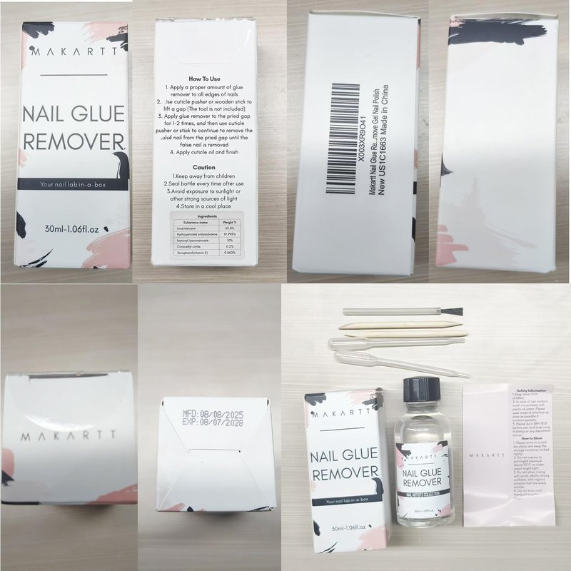 Makartt Nail Glue Remover for Press on Nails - 30ML Hema-free, Glueoff Easy Removal Versatile Debonder for Glue on Tips, Regular Polish, Quick Glues and Semi-Cured Sticker DIY Manicure Supply