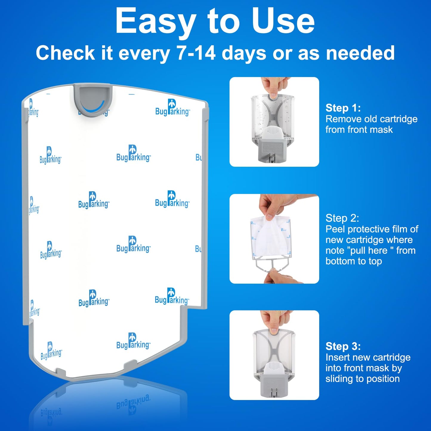 Bug Parking Flying Insect Trap Refill Cartridge, High-Stick Replacement Glue Boards, Pack of 8 Refills