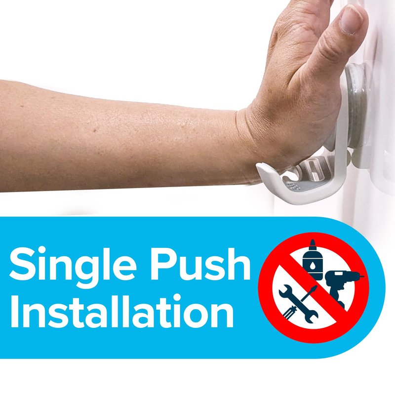 SlipX Solutions On The Dot Power Lock Suction Cup Hook, Razor Holder & Phone Cradle (Perfect for Shower & Mirror, Holds 11 lbs), No-Drilling, No Tools, Rust-Proof, Waterproof, Removeable