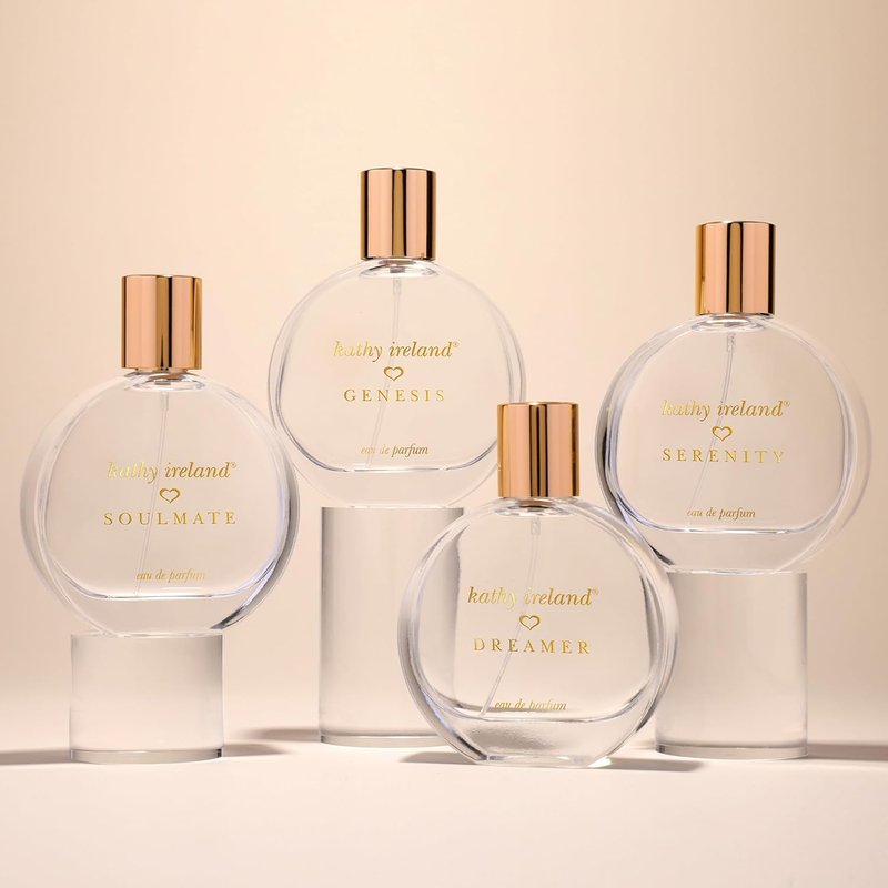 Kathy Ireland Soulmate - Floral, Fruity, Gourmand Perfume for Women - Eau de Parfum with Cherry, Mandarin, Pink Jasmine, Amber Notes - 0.34 oz