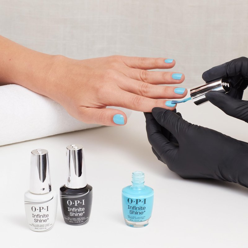 OPI Infinite Shine Sea Me Now | Opaque Soft Cool Turquoise Blue with Shimmer Long Wear Nail Polish | The New OPIcons Collection | Spring 2026
