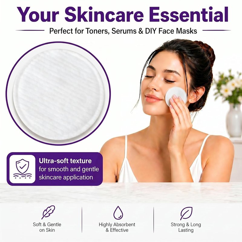 ForPro Organic Cotton Rounds - 300-Count Lint-Free Makeup Remover Pads | Hypoallergenic & Vegan Skincare