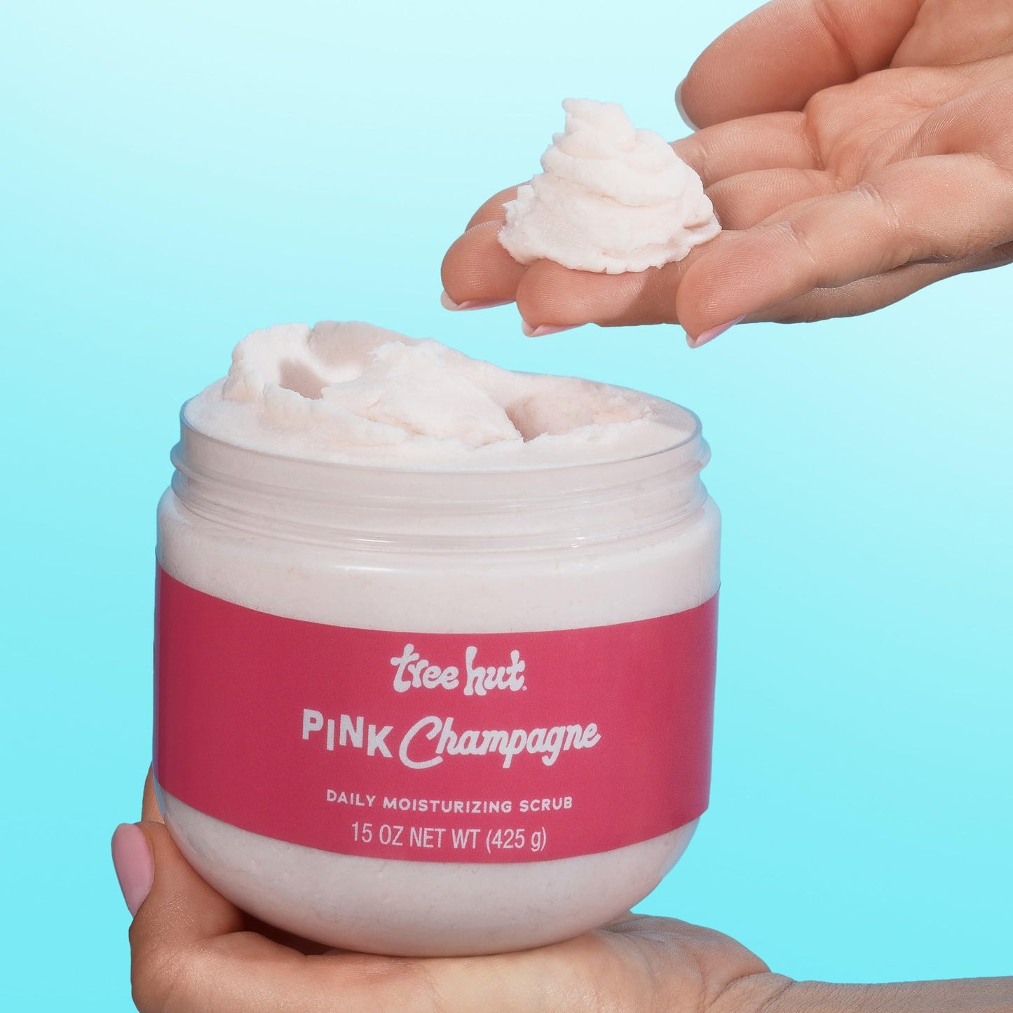 Tree Hut Pink Champagne Daily Moisturizing Scrub, Whipped Foamy Exfoliating Body Scrub, Hydrating & Moisturizing Everyday Formula for Soft, Radiant Skin, 15 oz