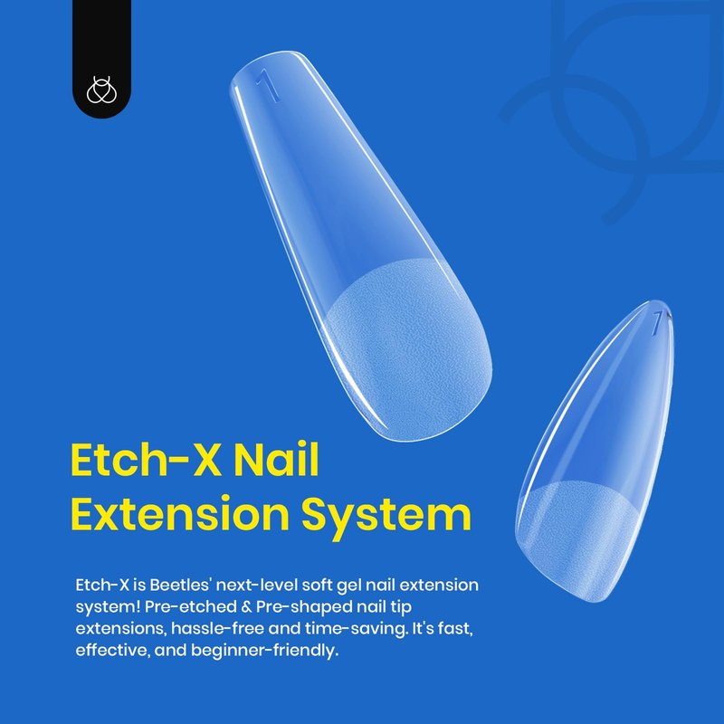 Beetles Gel Nail Tips Easy Nail Extension Etch X Nail Tips 12 Sizes 504Pcs Short Almond Half Matte Tips Gelly Tips Full Cover False Tips Gifts for Girls