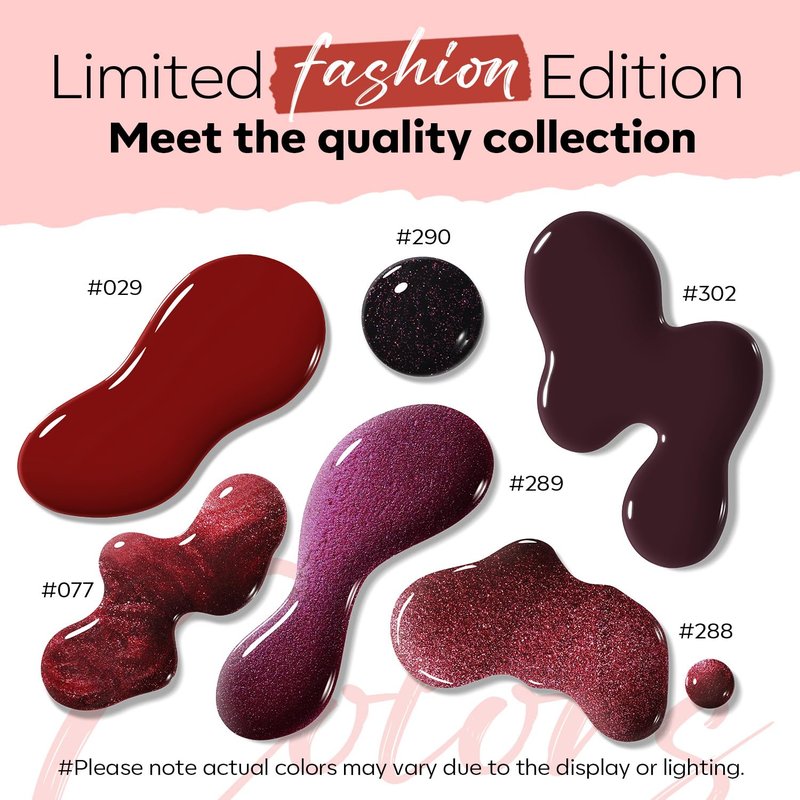 modelones Red Nail Polish Set 6 Colors, Valentines Cat Eye Burgundy Glitter Dark Purple Quick Dry Mini Nail Lacquer Kit Magnetic DIY Home Nail Art Manicure Gifts for Women Girls