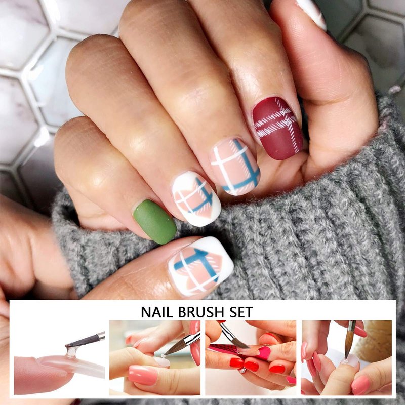 Acrylic Nail Brush Dappen Dish Set - 6PCS Nail Art Pens & 4PCS Crystal Dappen Dishes | Manicure Bowl for Acrylic Liquid