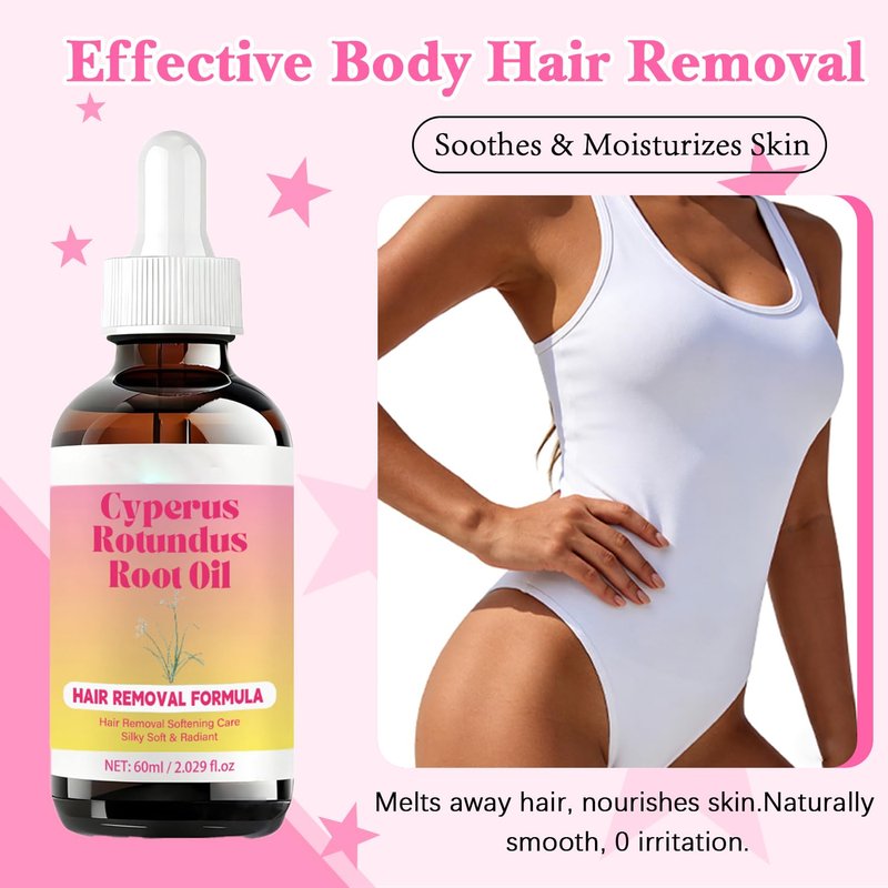 Cyperus Rotundus Root 0il | Cyperus Rotundus Oil for Hair Removal | Hair Reduction | Moisturizes & Soothes The Skin | Suitable for All Skin Types,60ml (1)