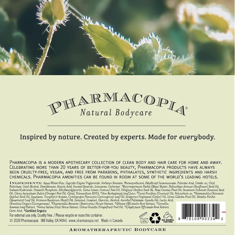 Pharmacopia Verbena Body Wash - Natural Shower Gel, Moisturizing and Nourishing Body Cleanser - Infused with Organic Aloe Vera, Coconut Oil, and Green Tea Extract - Vegan, and Cruelty-Free, 16 oz