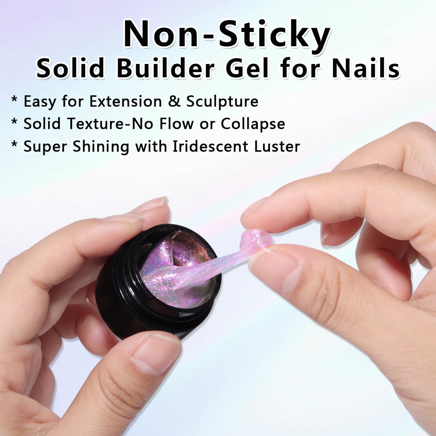 SUTOKAKA Solid Builder Gel for Nails, 6 Colors Clear and Aurora Mermaid 3D Sculpting Gel Non-Sticky Molding Hard Gels Extension Glue with Silicone Carving Pen Manicure DIY Salon Home
