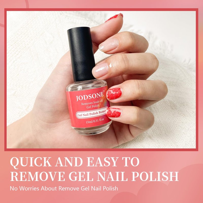 JODSONE Gel Nail Remover No Need Soaking or Wrapping for Quick And Easy Removal At Home with Cuticle Pusher and Nail File