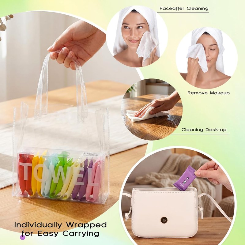 Compressed Towels - 280 Pcs Portable Travel Wash Cloths | Quick Absorbent Cotton, 9.5x12 Inch for Camping & Hiking