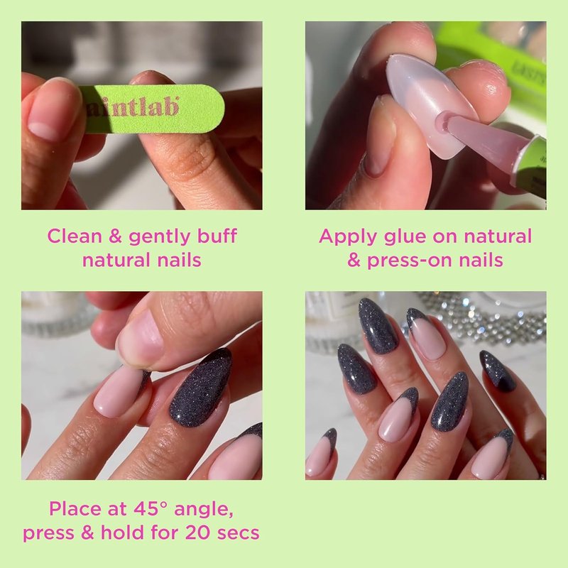 PaintLab Tortoise Shell Press On Nails - Medium Almond Tortie Brown | 30 Reusable Nails in 15 Sizes with Glue
