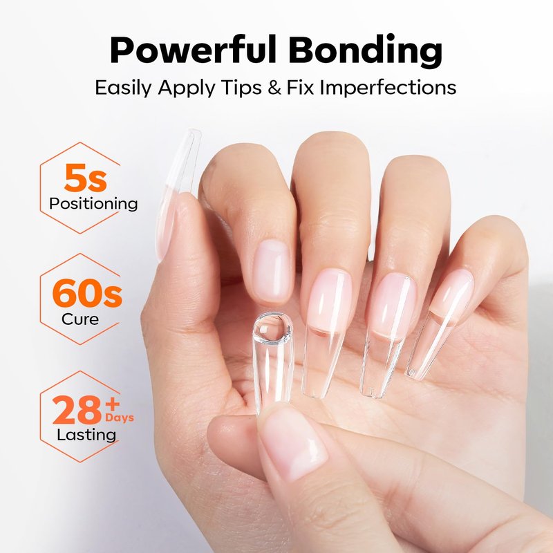 Modelones 10-In-One Gel Nail Glue - Long-Lasting Adhesive with Dehydrator & Primer for Acrylic Nails