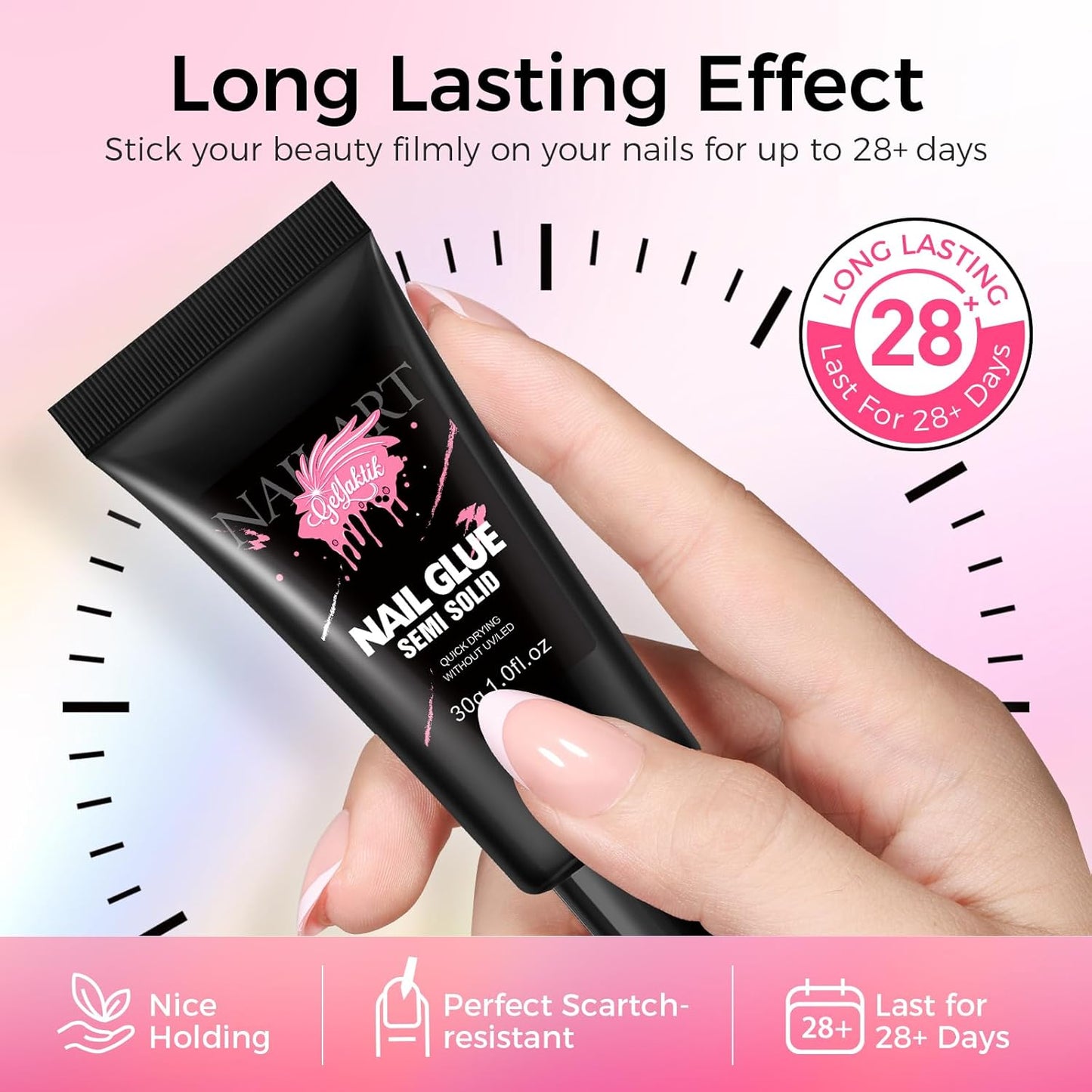 Strong Nail Glue - 30ML Quick-Drying Adhesive for Press-On & Acrylic Nails | Long-Lasting Formula
