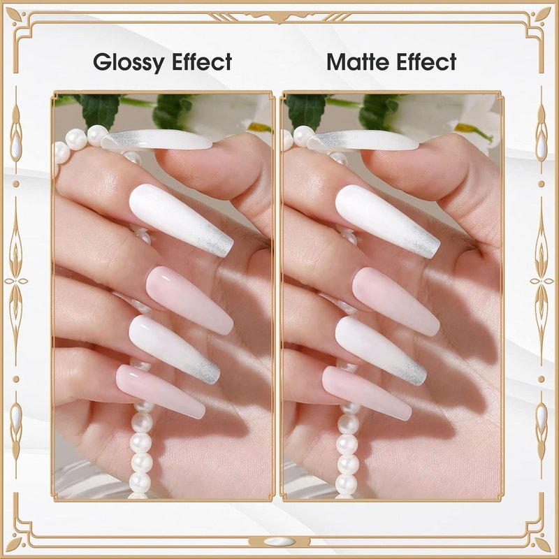 ROSALIND Nail Primer & Base Coat Set - 4 PCS 10ML Quick Drying Glossy & Matte Gel Polish for Long-Lasting DIY Nail Art