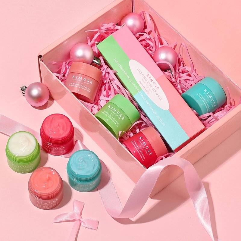 KIMUSE Lip Mask Set, Lip Sleeping Mask, Overnight Lip Treatment for Dry Lip, Flaky, Moisturizing, Vitamin C, Shea Butter & Antioxidants