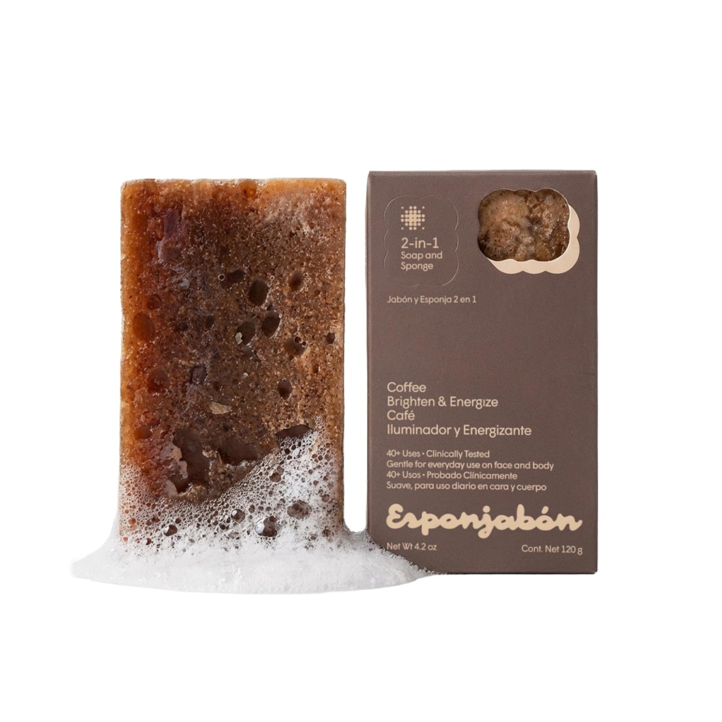 T.Taio Esponjabon Soap Sponge - Cleansing Shower Scrubber - Cleaning Bath Wash Scrub - Oil Removal - Massage & Lather Foot, Elbow, & Face - Bathroom Accessories (Charcoal)