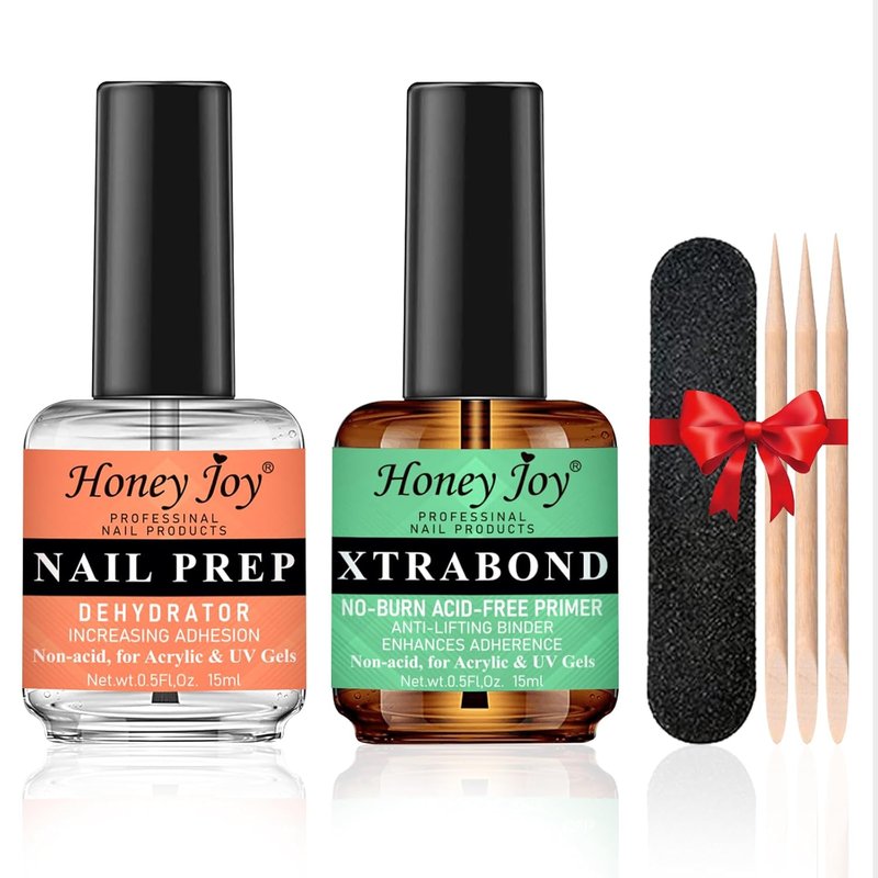 Nail Dehydrator and Primer Set - Acid-Free Prep for Acrylic & Gel Nails | 0.5 fl oz, Long-Lasting Adhesion