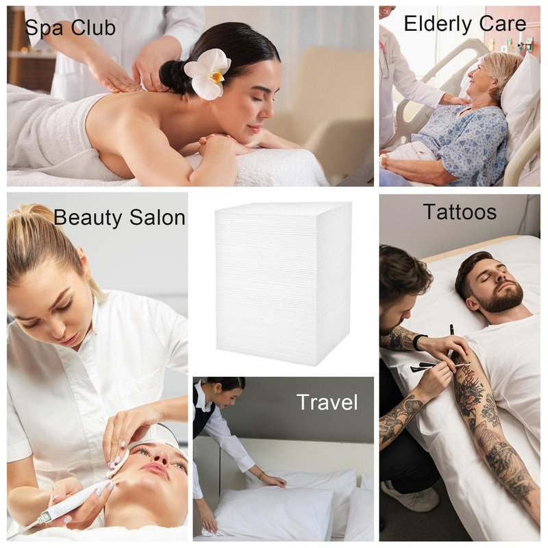 200 Piece Disposable Massage Table Sheets 31" x 71" - Non-Woven Fabric Bed Covers for Spa, Massage, Beauty & Tattoos - Breathable, Hygienic (White)