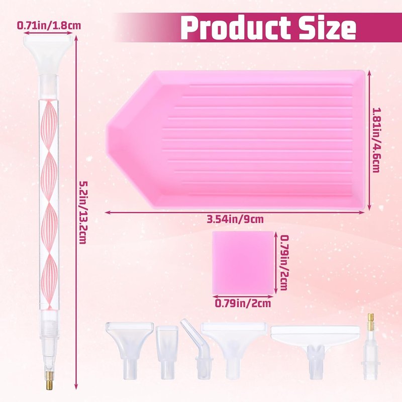 Rhinestone Picker Tool Kit - Dual-Ended Applicator & Dotting Pen Set for Nail Art | 2 Pcs with Clay Tips & Tray