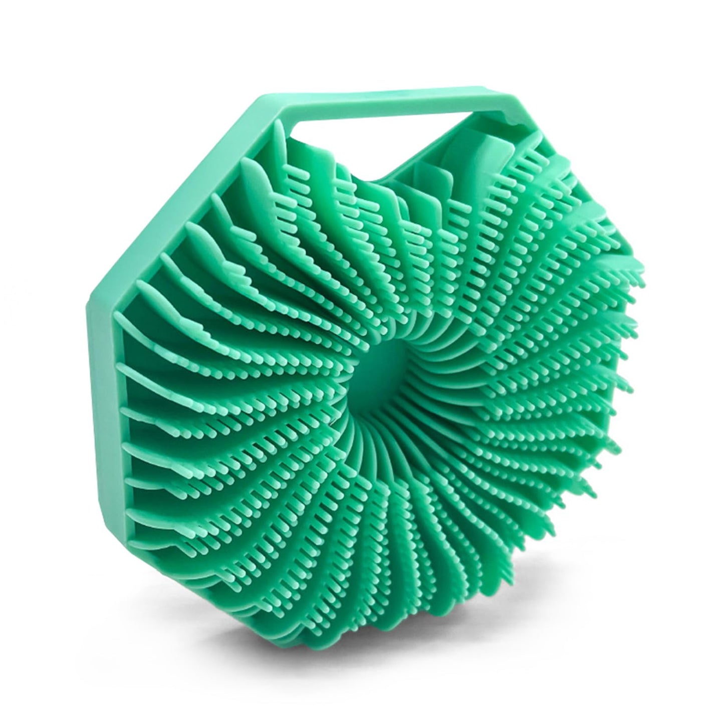 YASUEBI Silicone Body Scrubber Loofah Silicone Scrubber for Nourishing Non-Slip Handheld Cleansing Brush Mens Body Scrubber for Women Long-Lasting & Easy to Clean（Green）