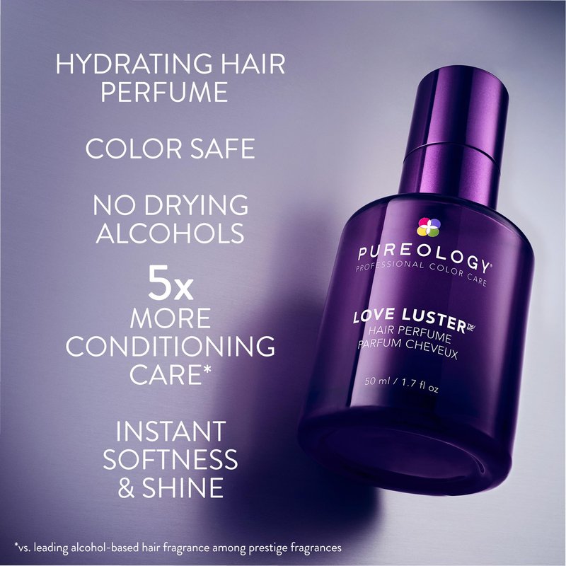 Pureology Love Luster Hydrating Hair Perfume - Hair & Body Mist with Vanilla & Peony Fragrance, Color Safe, No Drying Alcohols, Instant Hair Shine & Softness, 1.0 Fl Oz