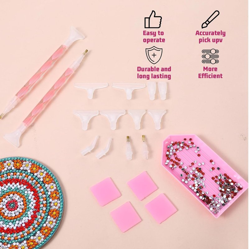 Rhinestone Picker Tool Kit - Dual-Ended Applicator & Dotting Pen Set for Nail Art | 2 Pcs with Clay Tips & Tray