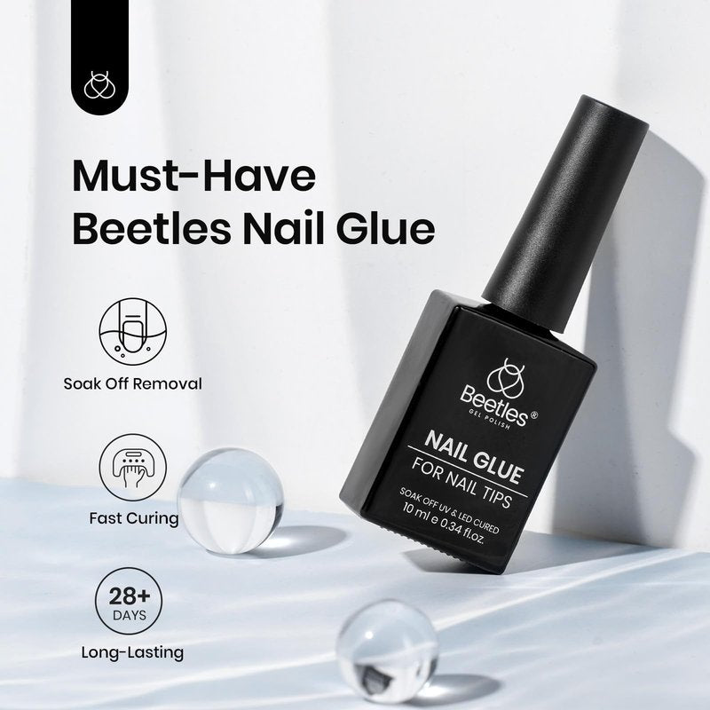 beetles Gel Polish 9 in 1 Nail Glue Gel for Nails Tips 10ml Long Lasting Uv Nail Glue for Acrylic False Nail Tips Base Coat Blooming Nail Gel Led Lamp Required