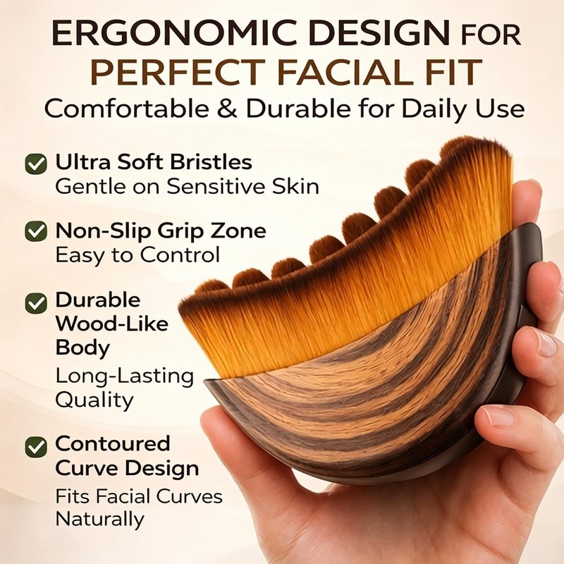 Cecily Braden Lymphatic Facial Brush - Organic Dry Brush for Puffiness Reduction | 1pc