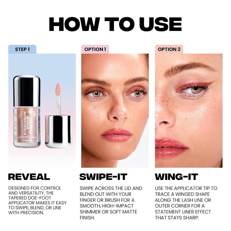Liquid Eyeshadow - STAY-N Longwear Eye Makeup | Buildable Highly Pigmented Cream in Matte & Shimmer Finishes, Candy Dipp’d