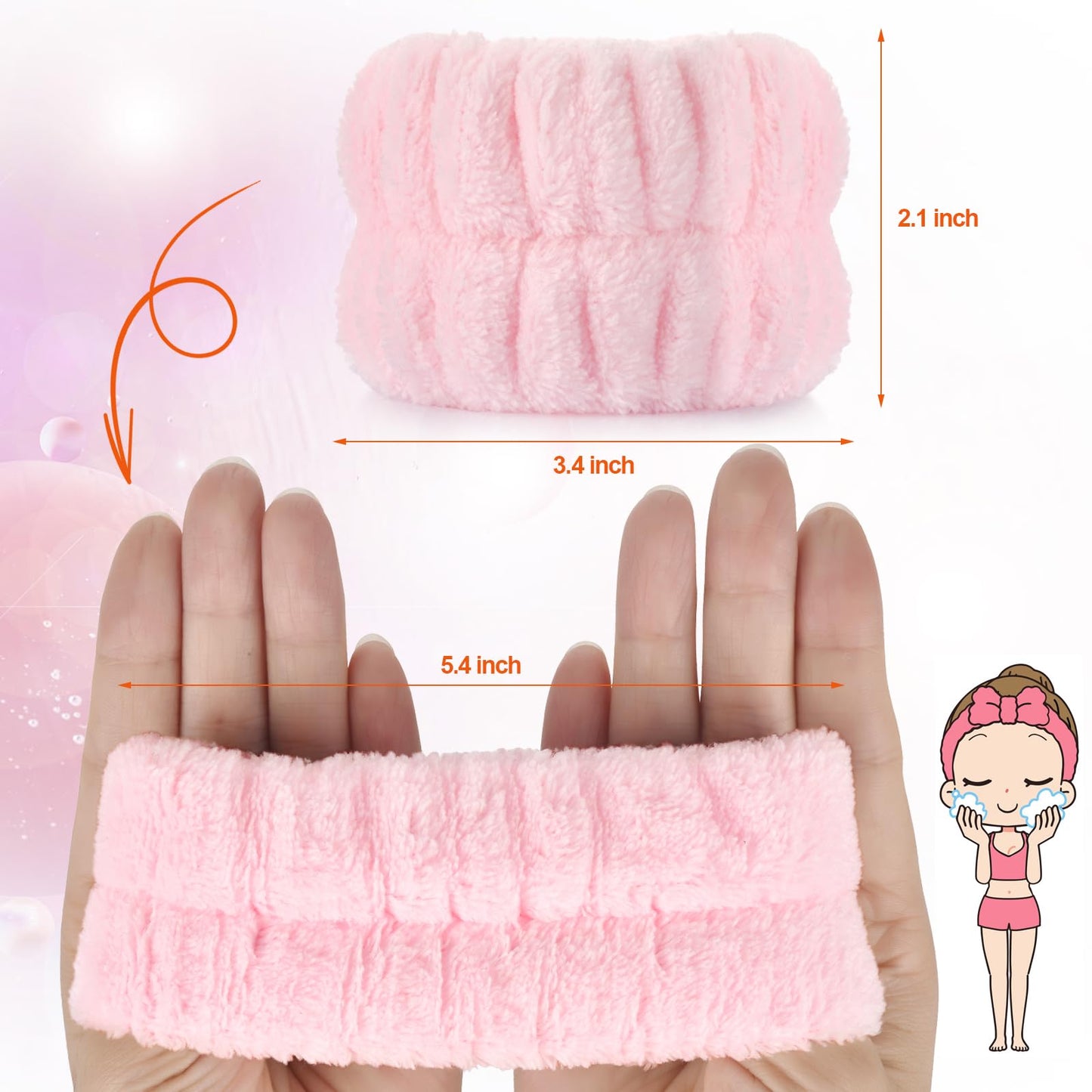 Wteehn 6pcs Wrist Bands for Washing Face Wash Wristbands Wrist Towels Arm Bands for Skincare Makeup Wrist Cuffs Spa Wrist Scrunchies