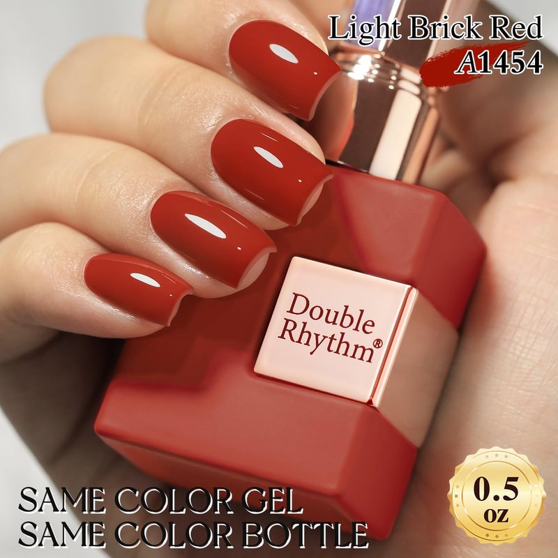 Gel Polish - Double Rhythm 15ML Iron Red | Sheer Finish for DIY Manicure at Home